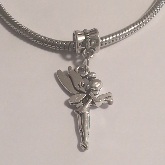 Silver Tinkerbell Fairy Charm for Pandora Style Bracelet - Picture 1 of 4